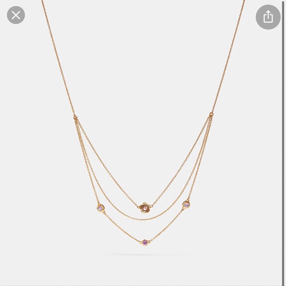 COACH Demi-Fine Sunburst Layered Chain Necklace - Picture 5 of 5
